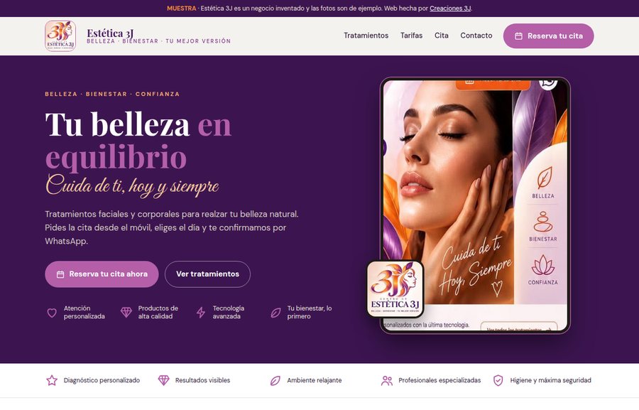 Web de Estética 3J