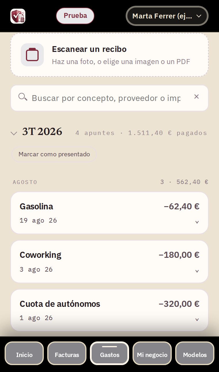 CheckGestiona: Los gastos, escaneando el recibo con la cámara