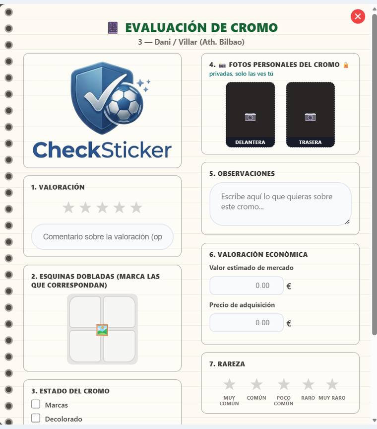 CheckSticker: Premium: el estado y el valor de cada cromo